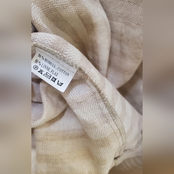 MARTINA Buranolace Venetian Striped Beige Women's Exclusive Luxury Robe - Picture 5 of 6